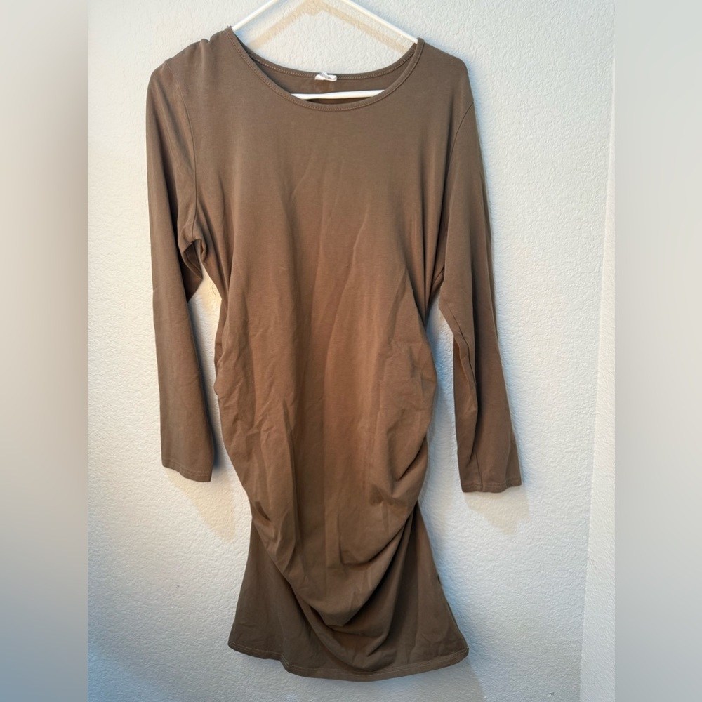 Greenish brown long sleeve long dress size XL